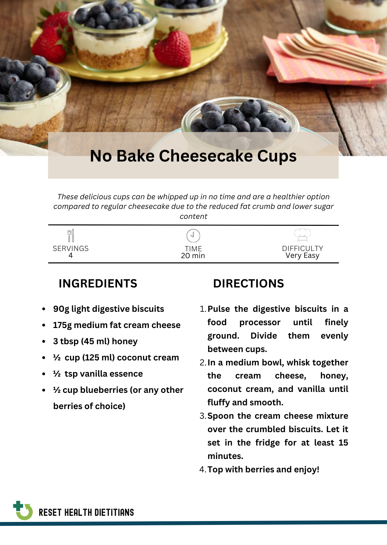 No Bake Cheesecake Cups