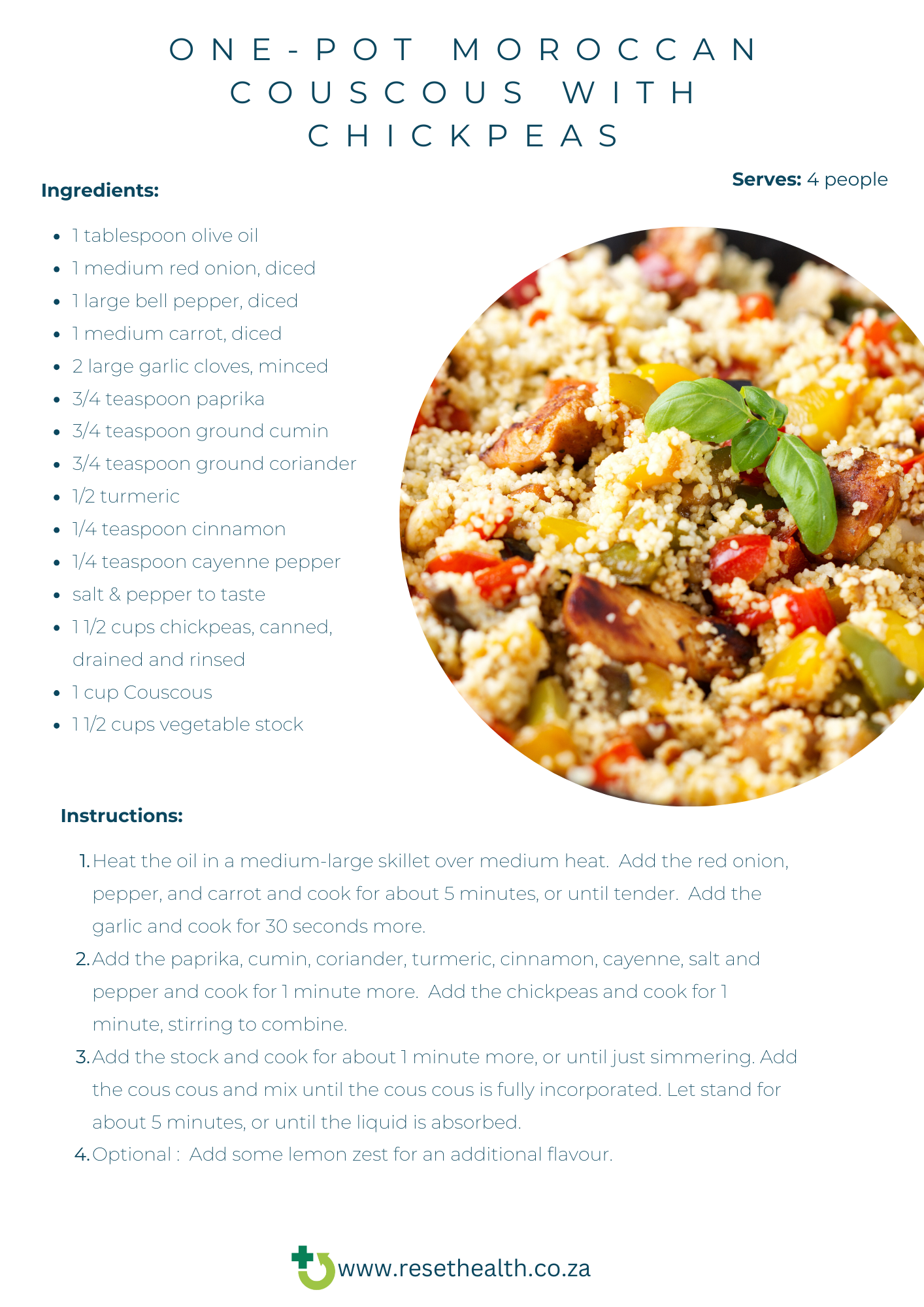 Budget Friendly: One-pot Moroccan Couscous with Chickpeas